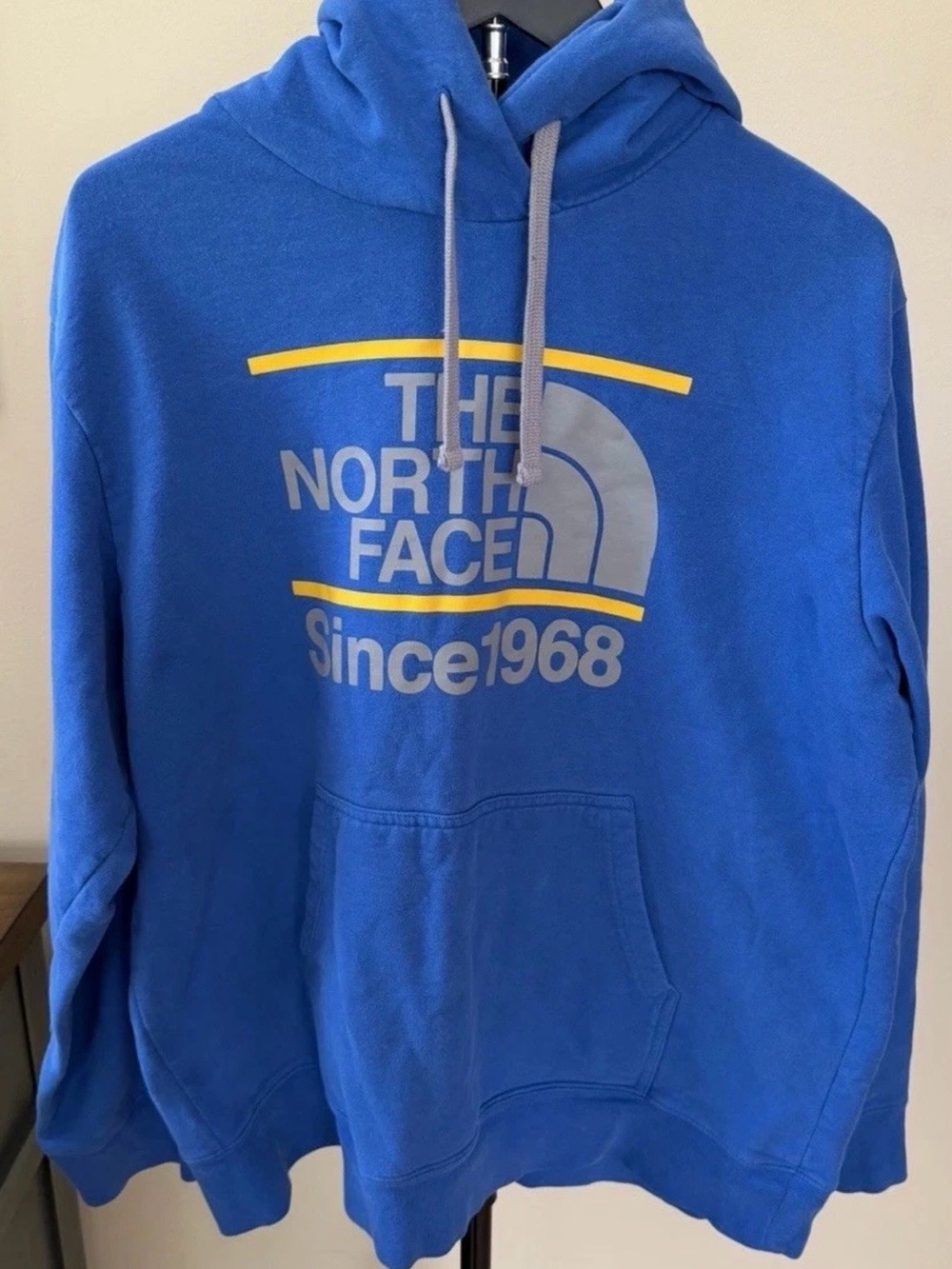 The North Face Blue Hoodie‎ Mens XL Pullover Sweatshirt Logo Pocket